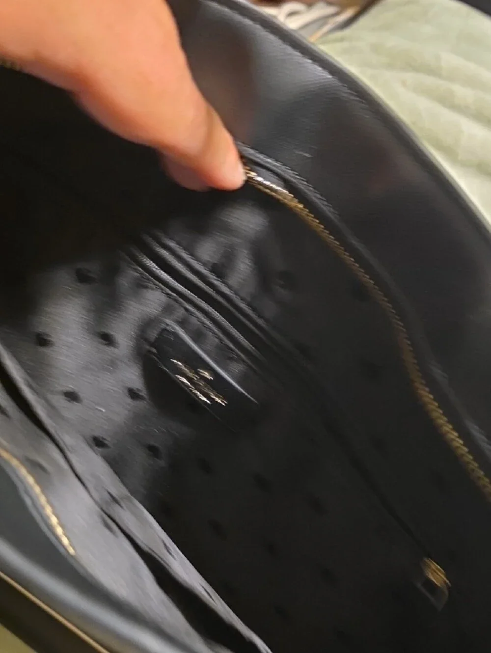 kate spade Black and White Striped Leather Tote